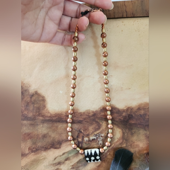 Artisan 'Mixed Metal' Bracelet and Necklace Set Inspirational Boho - Picture 3 of 8